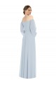 Cheap Off the Shoulder Puff Sleeve Maxi Formal Bridesmaid Dress with Front Slit Canada
