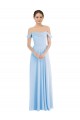 Cheap Off the Shoulder Draped Neckline Maxi Formal Bridesmaid Dress Canada