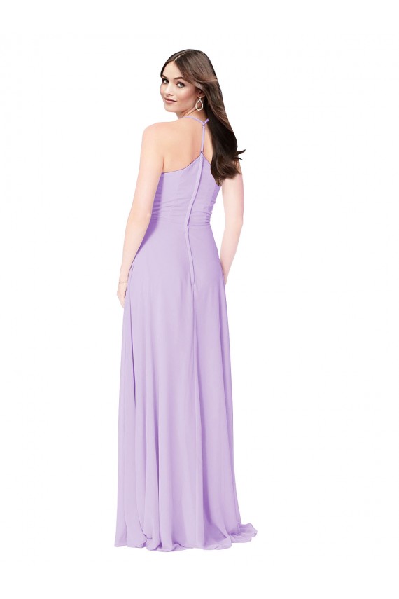 Cheap Chiffon A-Line Bridesmaid Dress with Halter Back Canada