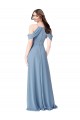 Cheap High Neck Chiffon Bridesmaid Dress with Draped Sleeves Canada