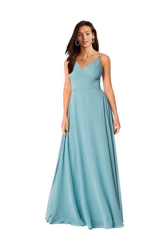 Cheap Draped Empire V-Neck Chiffon Bridesmaid Dress Canada