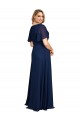 Cheap Chiffon V-Neck Short Sleeves Long Formal Bridesmaid Dress / Prom Dress with High Slit Canada