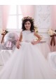 Cheap Ivory Ball Gown Bateau Chapel Train Sleeveless Flower Girl Dress Canada