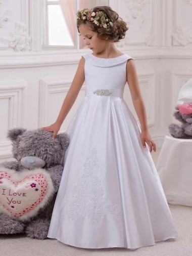 Cheap Ivory Ball Gown Bateau Floor Length Flower Girl Dress Canada
