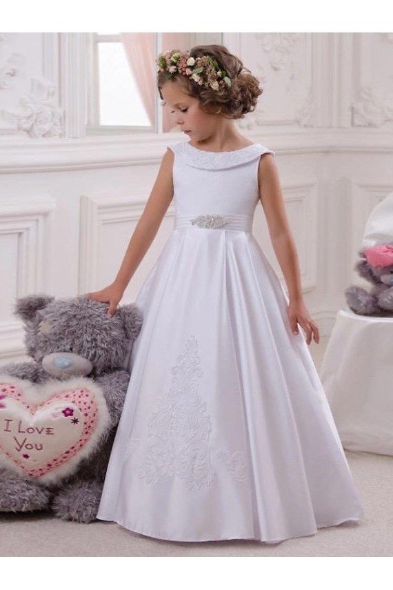 Cheap Ivory Ball Gown Bateau Floor Length Flower Girl Dress Canada