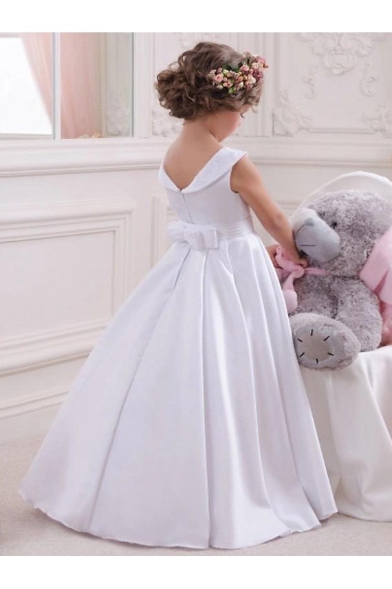Cheap Ivory Ball Gown Bateau Floor Length Flower Girl Dress Canada