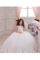 Cheap Ivory Ball Gown Bateau Neck Chapel Train Sleeveless Flower Girl Dress Canada