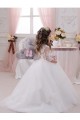 Cheap Ivory Ball Gown Bateau Neck Long Chapel Train Sleeveless Flower Girl Dress Canada