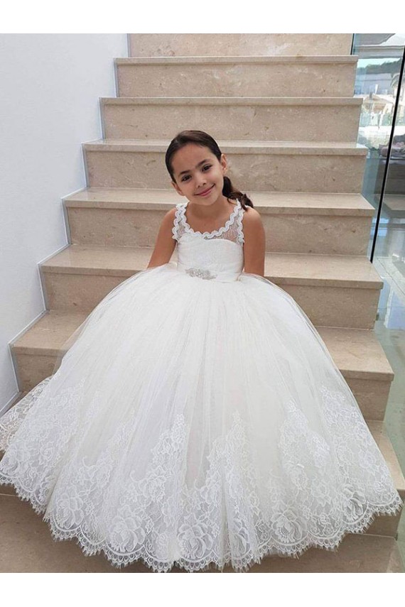 Cheap Ivory Ball Gown Floor Length Flower Girl Dress Canada