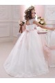 Cheap Ivory Ball Gown High Neck Floor Length Keyhole Back Flower Girl Dress Canada