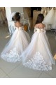 Cheap Ivory Ball Gown Sweetheart Chapel Train Long Sleeve Flower Girl Dress Canada