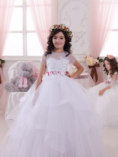 Cheap Ivory Ball Gown Sweetheart Floor Length Flower Girl Dress Canada
