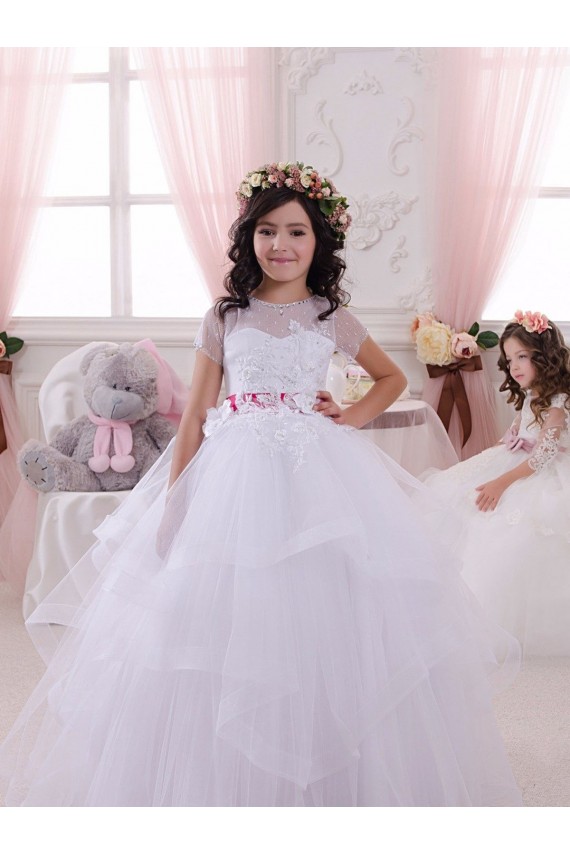 Cheap Ivory Ball Gown Sweetheart Floor Length Flower Girl Dress Canada