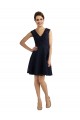Cheap Short V-Neck Lace Cocktail Bridesmaid Dress with Illusion Back Canada