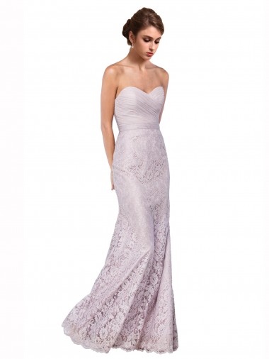 Cheap Floor Length Fitted Sweetheart Lace Bridesmaid Dress / Prom Dress Canada