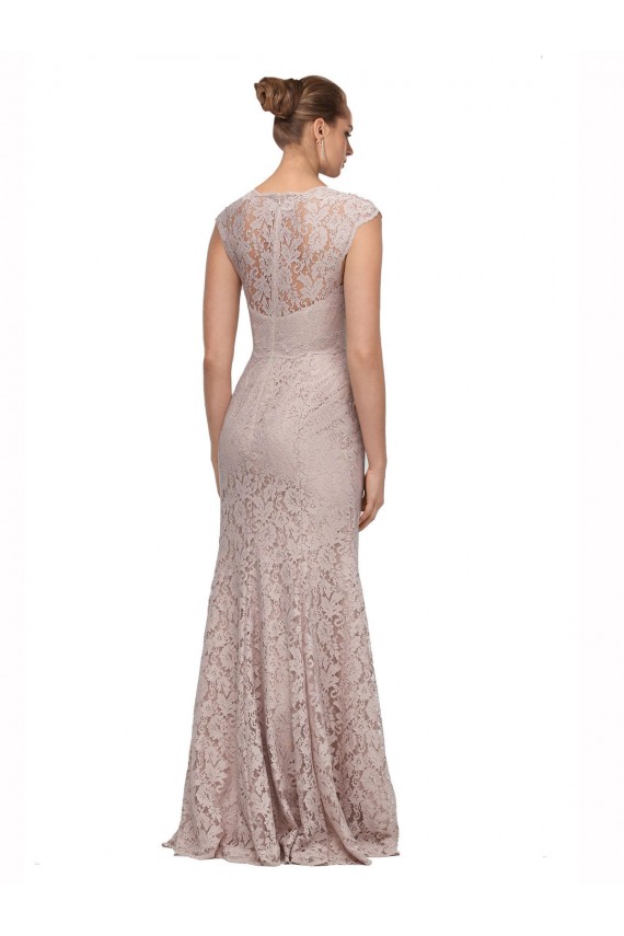 Cheap Sweetheart Neckline Cap Sleeves Lace Bridesmaid Dress / Prom Dress with Twist Canada
