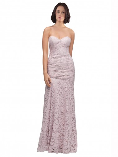 Cheap Floor Length Long Mermaid Lace Bridesmaid Dress / Prom Dress with Low Back Canada