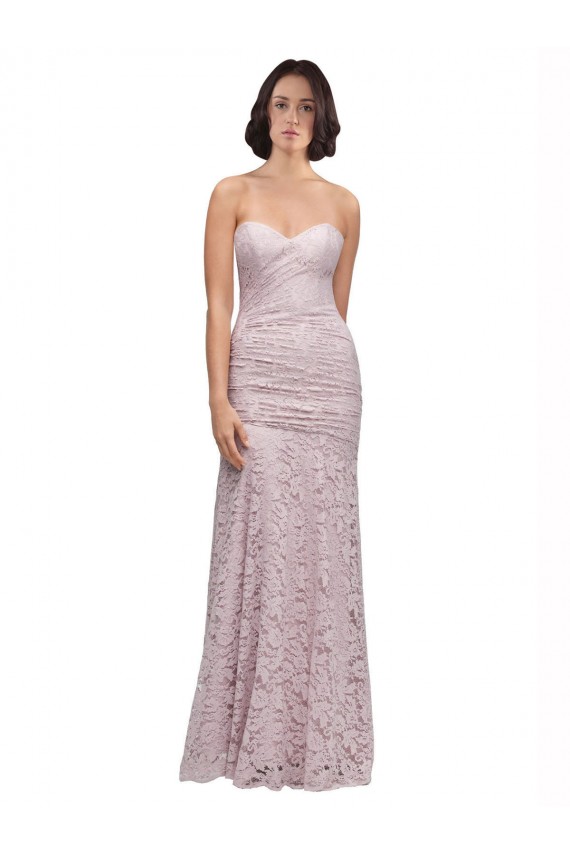 Cheap Floor Length Long Mermaid Lace Bridesmaid Dress / Prom Dress with Low Back Canada