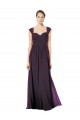 Cheap Long Chiffon Sweetheart Bridesmaid with Lace Straps and Keyhole Back Canada