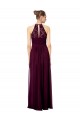 Cheap Lace Halter Bodice Long Chiffon Bridesmaid Dress Canada