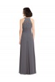 Cheap Long Chiffon Bridesmaid Dress with Corded Lace Bodice Canada