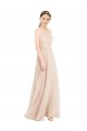 Cheap High Halter Neck Illusion Lace Bridesmaid Dress / Prom Dress with Chiffon Skirt and Keyhole Back Canada