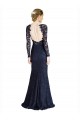 Cheap Illusion Long Sleeves Lace Bridesmaid Dress / Prom Dress with Sheer Keyhole Back Canada