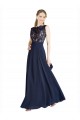 Cheap Bateaux Neckline A-Line Lace Bridesmaid Dress / Prom Dress with Top Nude Layer Canada