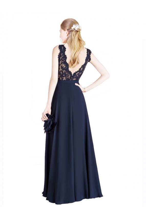 Cheap Bateaux Neckline A-Line Lace Bridesmaid Dress / Prom Dress with Top Nude Layer Canada