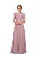 Cheap Off the Shoulder Lace Crop Top A-Line Chiffon Bridesmaid Dress / Prom Dress Canada