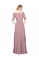 Cheap Off the Shoulder Lace Crop Top A-Line Chiffon Bridesmaid Dress / Prom Dress Canada