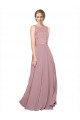 Cheap Long A-Line Chiffon Bridesmaid Dress / Prom Dress with Sleeveless Lace Crop Top Canada
