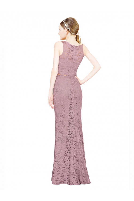 Cheap Sleeveless Crop Top High Neck Mermaid Lace Bridesmaid Dress / Prom Dress Canada