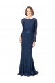 Cheap Long Sleeves Floor Length Vintage Lace Bridesmaid Dress with Deep V-Back Canada