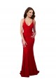 Cheap Low Back V-Neckline Floor Length Formal Lace Bridesmaid Dress / Prom Dress Canada