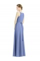 Cheap Long Floor Length V-Neck Satin Bridesmaid Dress with Spaghetti Straps Canada