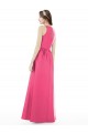 Cheap Jewel Neck Keyhole Back Sleek Long Satin Bridesmaid Dress Canada
