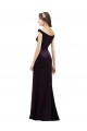 Cheap Off The Shoulder Long Satin Bridesmaid Dress with Asymmetrical Pleated Bodice Canada