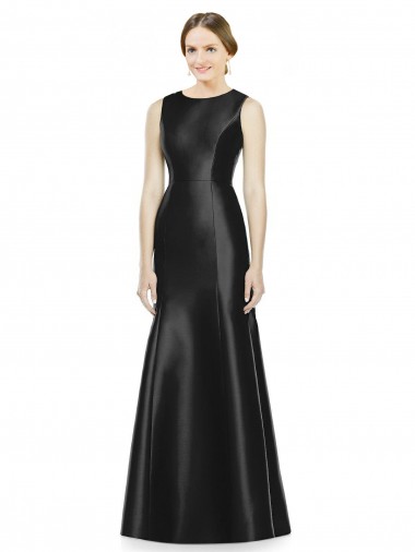 Cheap Full Length Mermaid Long Satin Bridesmaid Dress with Keyhole Back Canada