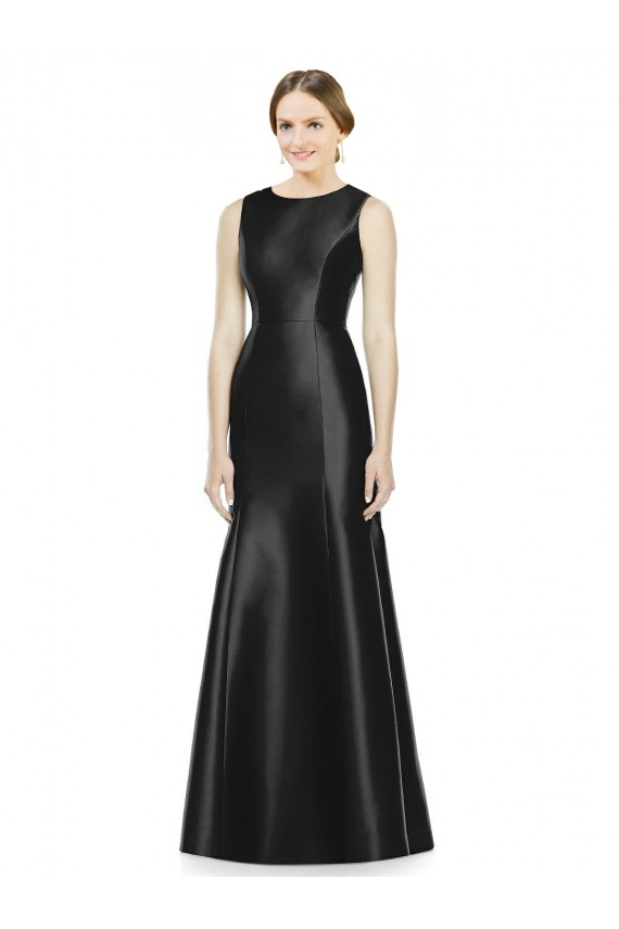 Cheap Full Length Mermaid Long Satin Bridesmaid Dress with Keyhole Back Canada