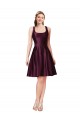 Cheap Classic Cocktail Knee Length Satin Bridesmaid Dress / Prom Dress with V Back and Bow Detail Canada