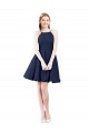 Cheap Halter Neck Short Knee Length Satin Cocktail Bridesmaid Dress Canada