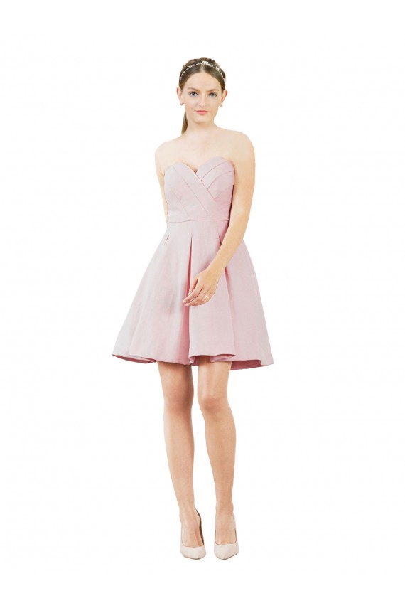 Cheap Short Knee Length Sweetheart Satin Cocktail Bridesmaid Dress Canada