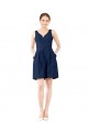 Cheap V-Neck A-Line Satin Cocktail Bridesmaid Dress with Pockets Canada