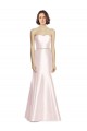 Cheap Long Sweetheart Satin Bridesmaid Dress with Slim Beaded Sash Canada