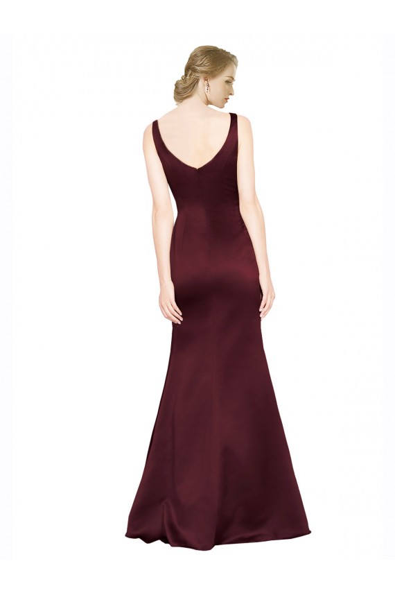 Cheap Figure Shaping Formal Satin Bridesmaid Dress / Prom Dress with Structured Pleats Canada