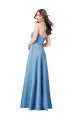 Cheap Crossing Strap Back Pleated Bodice Long Formal Satin Bridesmaid Dress / Prom Dress Canada