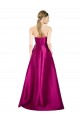 Cheap Sleeveless V-Neck Long Satin Bridesmaid Dress / Prom Dress with Bow Waist Canada