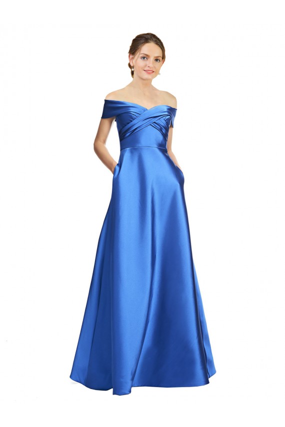 Cheap Sleeveless Off the Shoulder Ball Gown Formal Satin Bridesmaid Dress / Prom Dress Canada