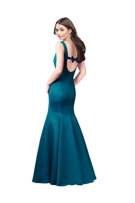 Cheap Long Sleek Satin Bridesmaid Dress / Prom Dress with U-Back Canada